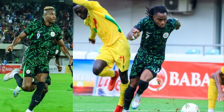 Ademola Lookman bagged a brace, Victor Osimhen came on to score as the Super Eagles of Nigeria destroyed Benin Republic 3-0 in their 1st AFCON 2025 qualifier. (X/Pooja)