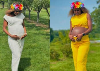 See how Super Falcons of Nigeria legend Ngozi Okobi welcomes her first child in Canada.