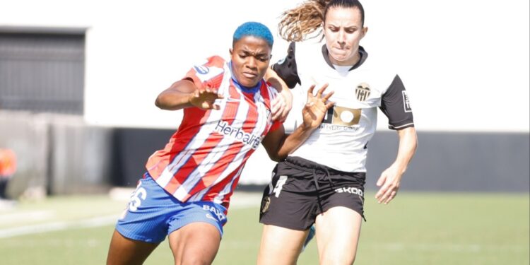 Captain of the Super Falcons of Nigeria, Rasheedat Ajibade, scores twice as Atletico Madrid defeats Valencia 4-0.