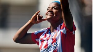 Captain of the Super Falcons of Nigeria, Rasheedat Ajibade, scores twice as Atletico Madrid defeats Valencia 4-0.
