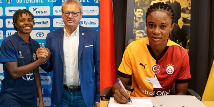 Super Falcons of Nigeria stars Tosin Demehin joins Galatasaray in Turkey while Gift Monday extends with Tenerife in Spain