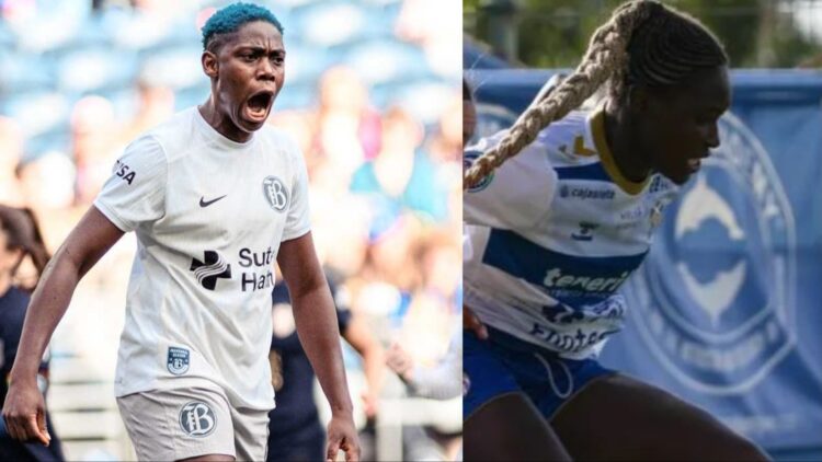 Super Falcons of Nigeria stars Asisat Oshoala scores the winning penalty for Bay FC against Seattle Reign while Rinsola Babajide scores penalty for Costa Adeje Tenerife against Real Madrid.