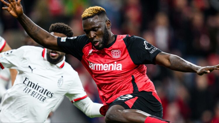 Super Eagles of Nigeria striker Victor Boniface scored his first goal in the UEFA Champions League against AC Milan.