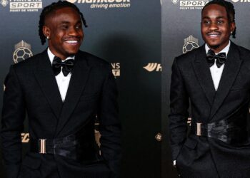 Super Eagles of Nigeria forward Ademola Lookman ranked 14th at the 2024 Ballon d'Or held at the Theatre Du Chatelet in Paris