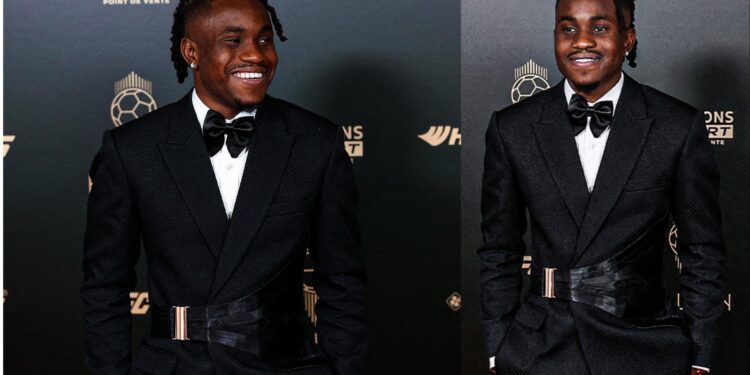 Super Eagles of Nigeria forward Ademola Lookman ranked 14th at the 2024 Ballon d'Or held at the Theatre Du Chatelet in Paris