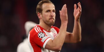 Harry Kane converts 25th consecutive penalty in Bayern Munich win over Frank Onyeka’s Augsburg