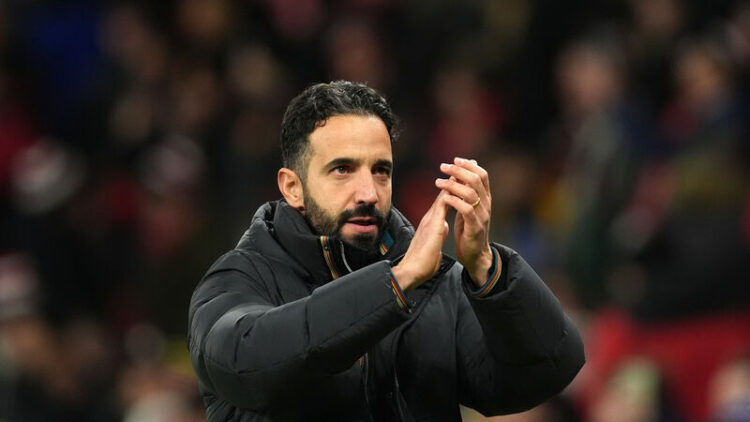 Manchester United manager Ruben Amorim applauds the fans following the UEFA Europa League, league stage match at Old Trafford, Manchester. Picture date: Thursday November 28, 2024.