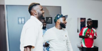 Victor Boniface links up with Davido, Zlatan Ibile in Germany (Pictures)