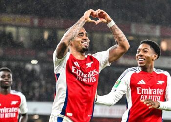 Gabriel Jesus bags hat trick to send Arsenal into EFL Cup semi-finals