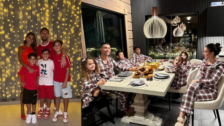 Cristiano Ronaldo and Lionel Messi celebrate Christmas in style
