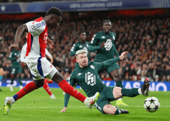 Saka scores brace as Arsenal defeat Monaco
