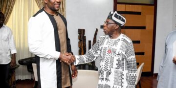Ngannou pays visit to Obasanjo in Abeokuta