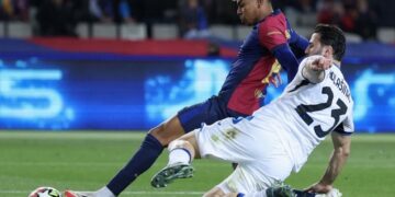 Barcelona 2-2 Atalanta: Lookman absent as entertaining draw sends Italians to playoffs