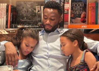 Mikel Obi’s twin daughters pictured playing football