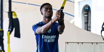 Saka’s recovery progresses in Dubai training camp