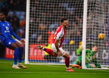 Mikel Merino’s brace keeps Arsenal’s title charge alive as Ndidi’s Leicester City continue to sink