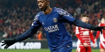 Dembélé shines as PSG cruise past Brest in Champions League playoffs