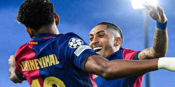 Raphinha, Yamal deatroy Benfica as Barcelona progress into Champions League last 8