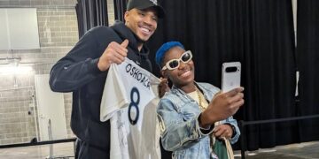 Giannis Antetokounmpo impresses Oshoala with slick ball juggling skills at NBA game