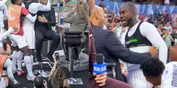Panama players celebrate with Thierry Henry after late win over USA to reach CONCACAF Nations League final