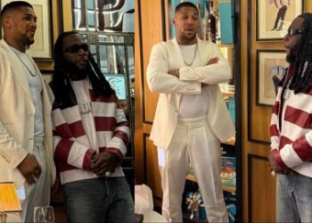 Burna Boy and Anthony Joshua link up in Paris