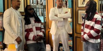 Burna Boy and Anthony Joshua link up in Paris