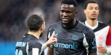 Boniface and Buendía clash on the pitch as Leverkusen thrash Frankfurt