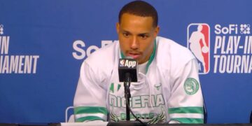 Desmond Bane rocks Nigeria shirt during NBA Play-In