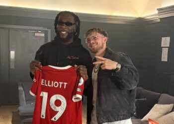Harvey Elliot links up with Afrobeats superstar, Burna Boy