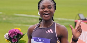 Favour Ofili sets 150m world record with historic run at Adidas Atlanta City Games