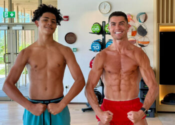 Cristiano Ronaldo trains with son after Nations League glory
