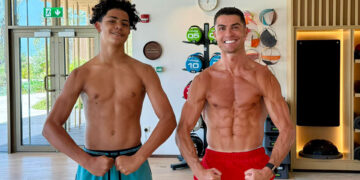 Cristiano Ronaldo trains with son after Nations League glory