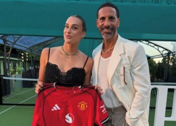 Rio Ferdinand and Aryna Sabalenka link up at Wimbledon