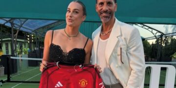 Rio Ferdinand and Aryna Sabalenka link up at Wimbledon