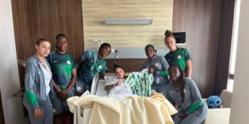 Ajibade leads other Falcons on solidarity visit to injured Banyana Banyana’s Gabriela Solgado