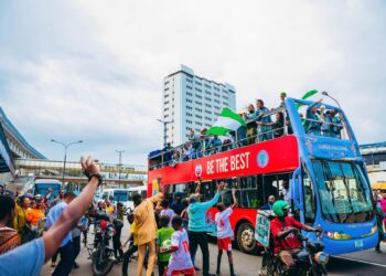 Lagos erupts in celebration as Super Falcons parade WAFCON trophy in open-top bus