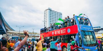 Lagos erupts in celebration as Super Falcons parade WAFCON trophy in open-top bus