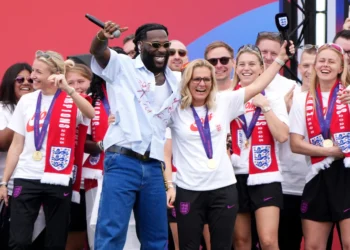 Sarina Wiegman steals the show as Burna Boy surprises Lionesses at Euro 2025 parade