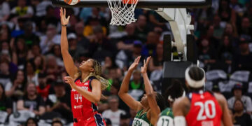 Kiki Iriafen breaks Washington Mystics rookie record for double‑doubles