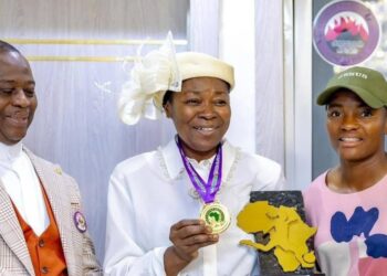 Super Falcons’ Rasheedat Ajibade presents WAFCON medal, MVP award to Pastor Olukoya