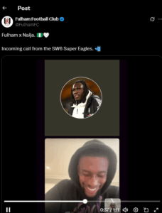 Samuel Chukwueze links up with Iwobi, Bassey after Fulham move (video)