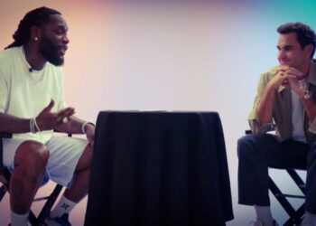 Burna Boy and Roger Federer share lighthearted conversation in “GOAT Talk” sit-down