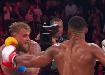 Joshua’s ruthless right hand knocks out Jake Paul in round six