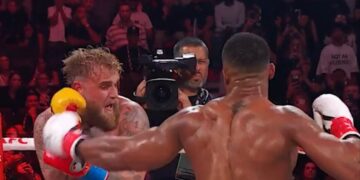 Joshua’s ruthless right hand knocks out Jake Paul in round six