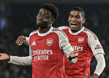 Arsenal edge Brighton to go seven points clear as Forest dent Man City’s title chase.