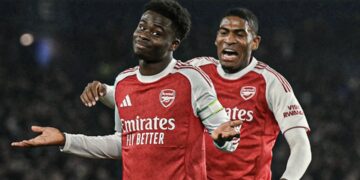 Arsenal edge Brighton to go seven points clear as Forest dent Man City’s title chase.