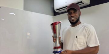 J.J Okocha receives FIFA World Cup Superior Player of the Match Winner Award